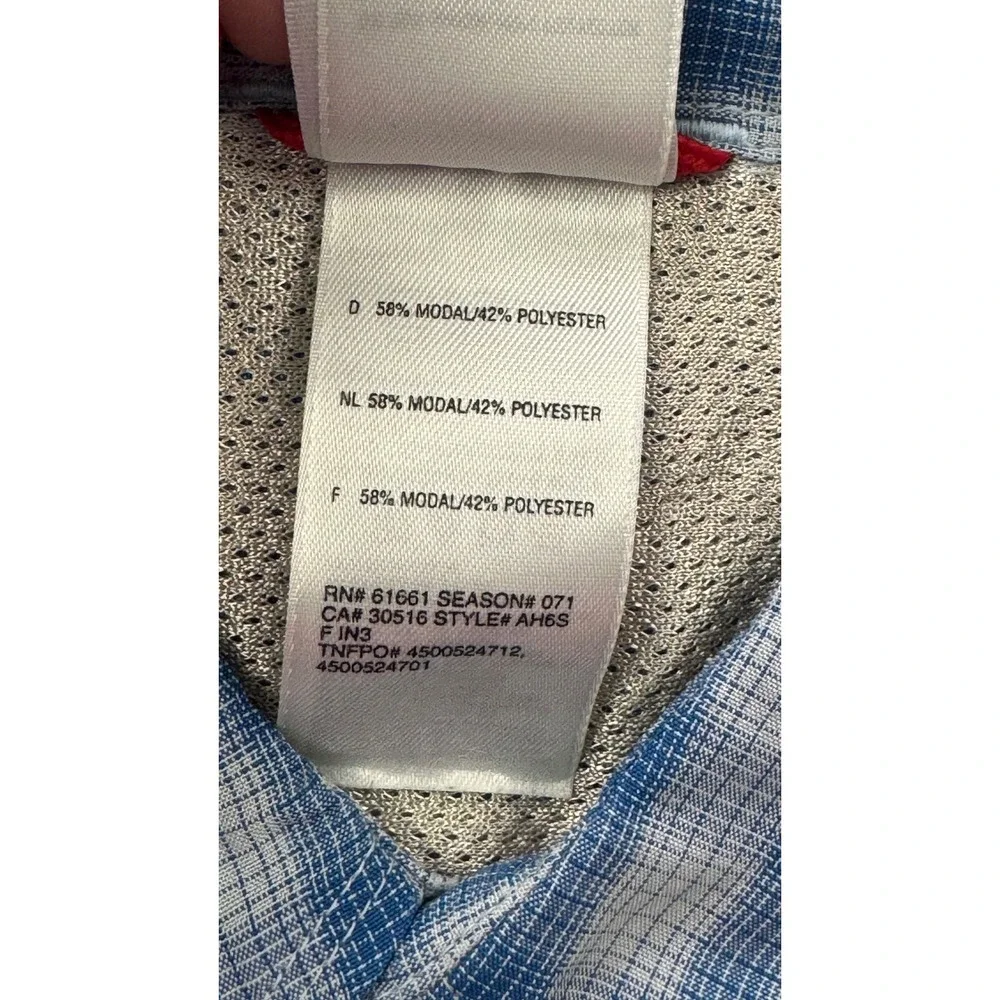 The North Face Mens Blue Gingham Plaid Short Sleeve Button Down Shirt Small AH6S